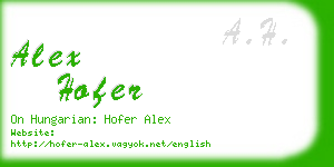 alex hofer business card